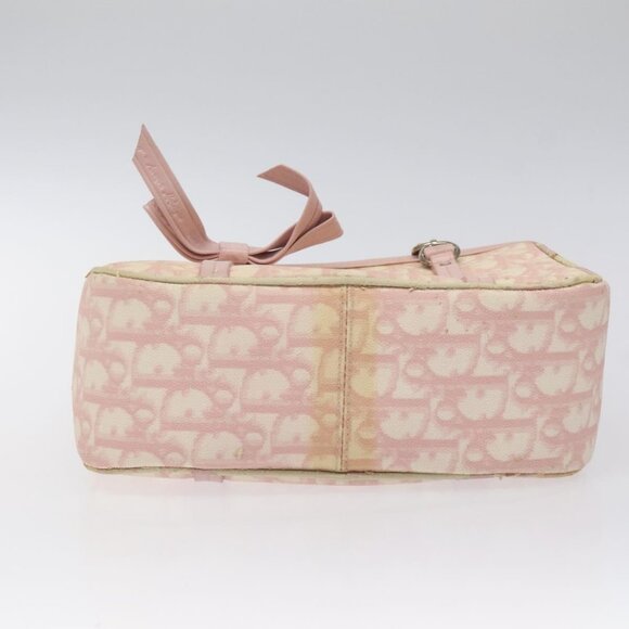 Christian Dior Trotter Canvas Romantic Chain Bag PVC Pink Silver Auth - Picture 6 of 16